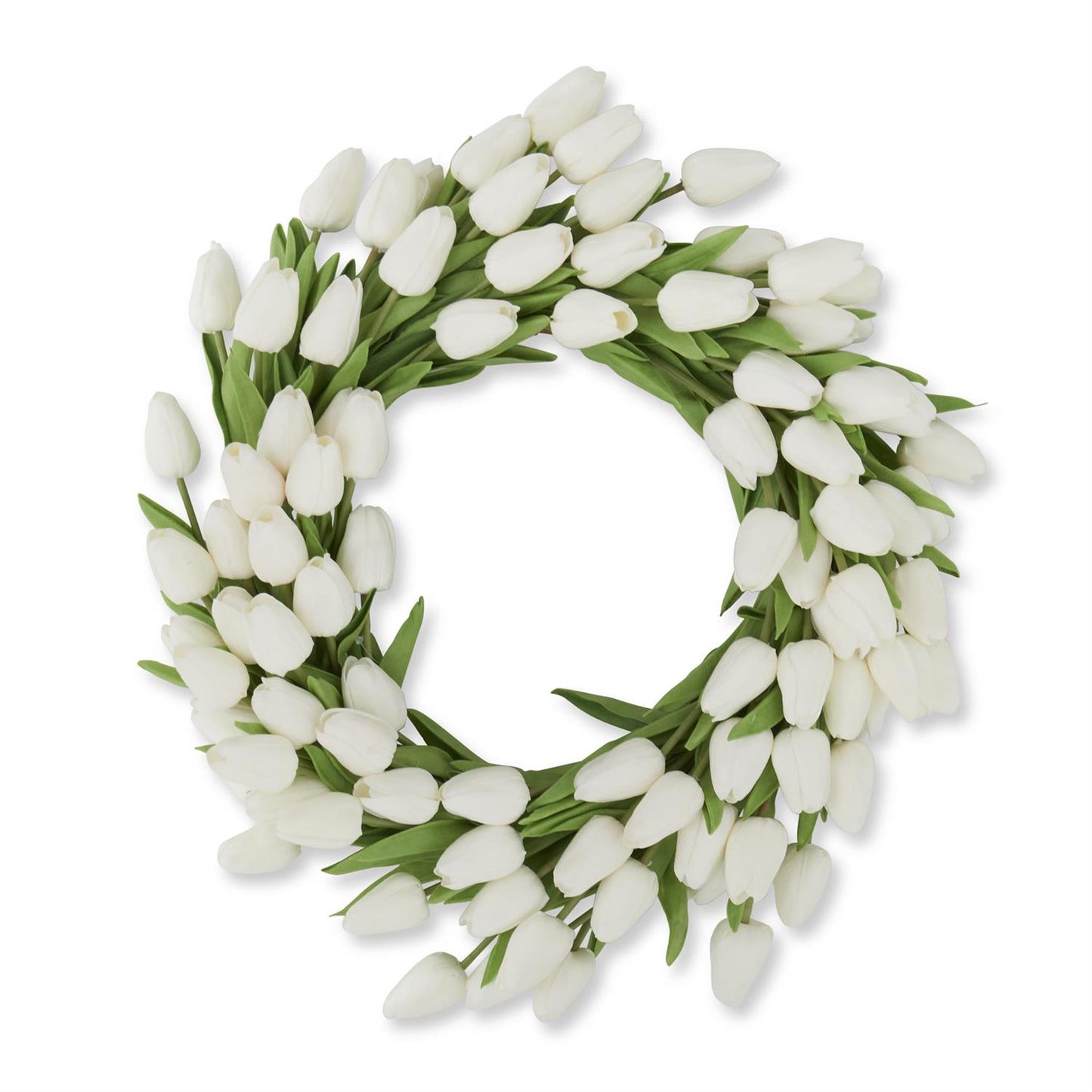 White Real Touch Mini Tulip Wreath