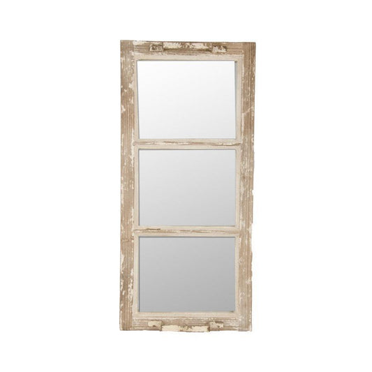 Wood and Metal 3 pane Wall mirror w/handles