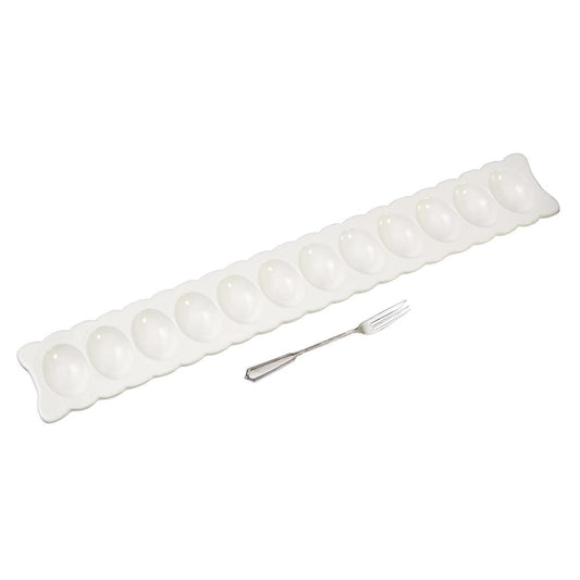 Long Deviled Egg Tray & Fork set