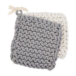 White & Gray Crochet holder set