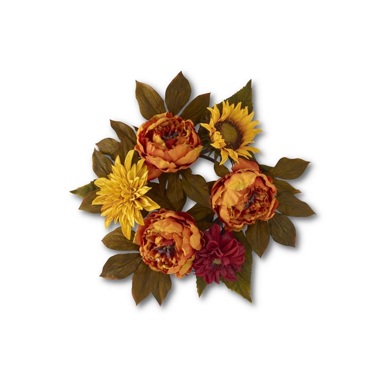 Fall Peony Dhali & Sunflower Candle Ring