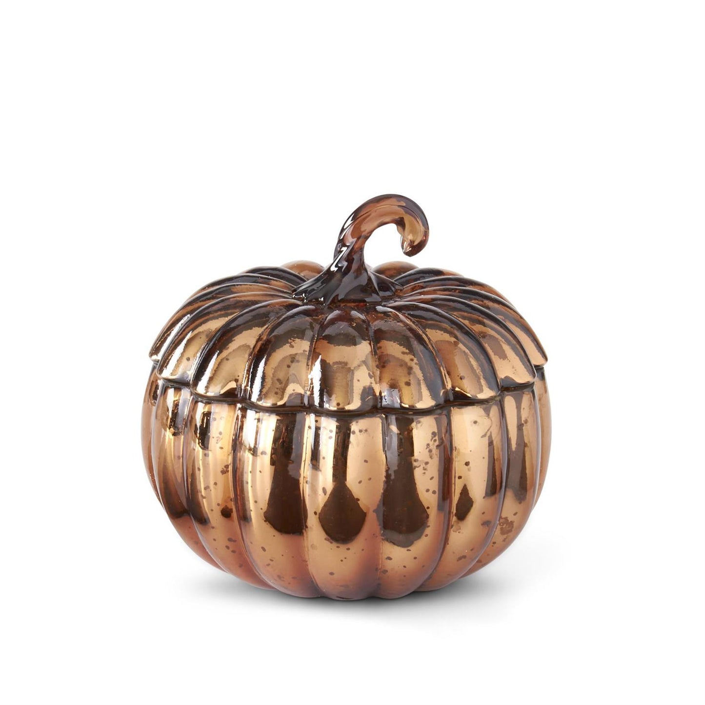 Large Brown Mercury Glass Pumpkin candle