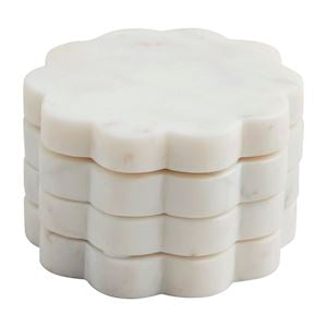 Scalloped Marble coaster set