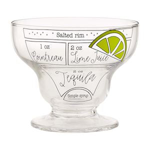 Margarita Recipe Glass set