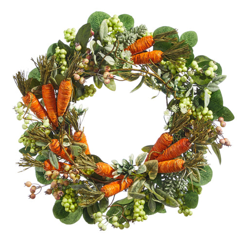 Carrot, Mixed Greenery and Berries Wreath