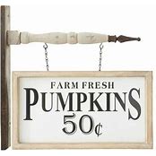 Wood Frame Enamel FARM FRESH PUMPKINS arrow replacement