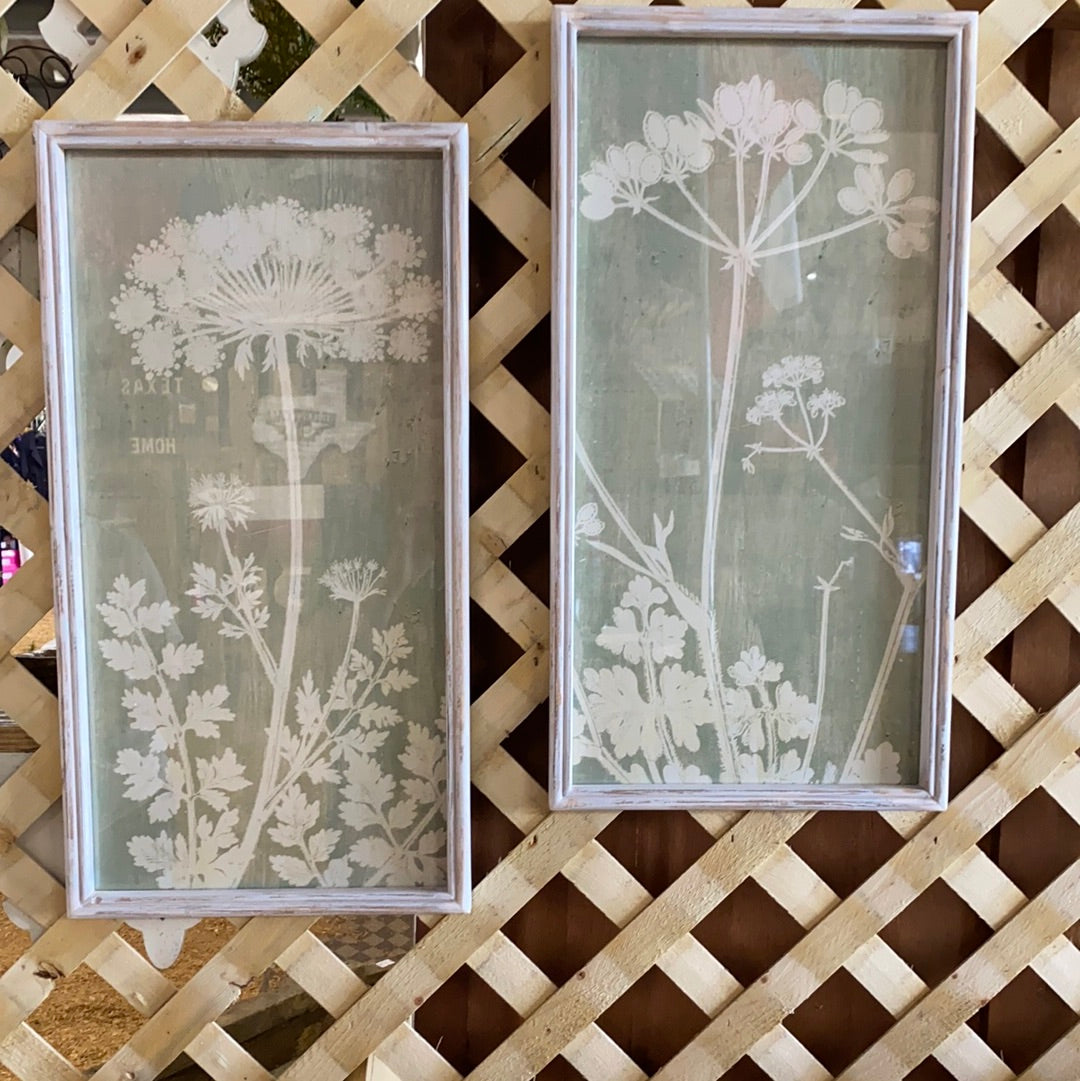 White floral frames