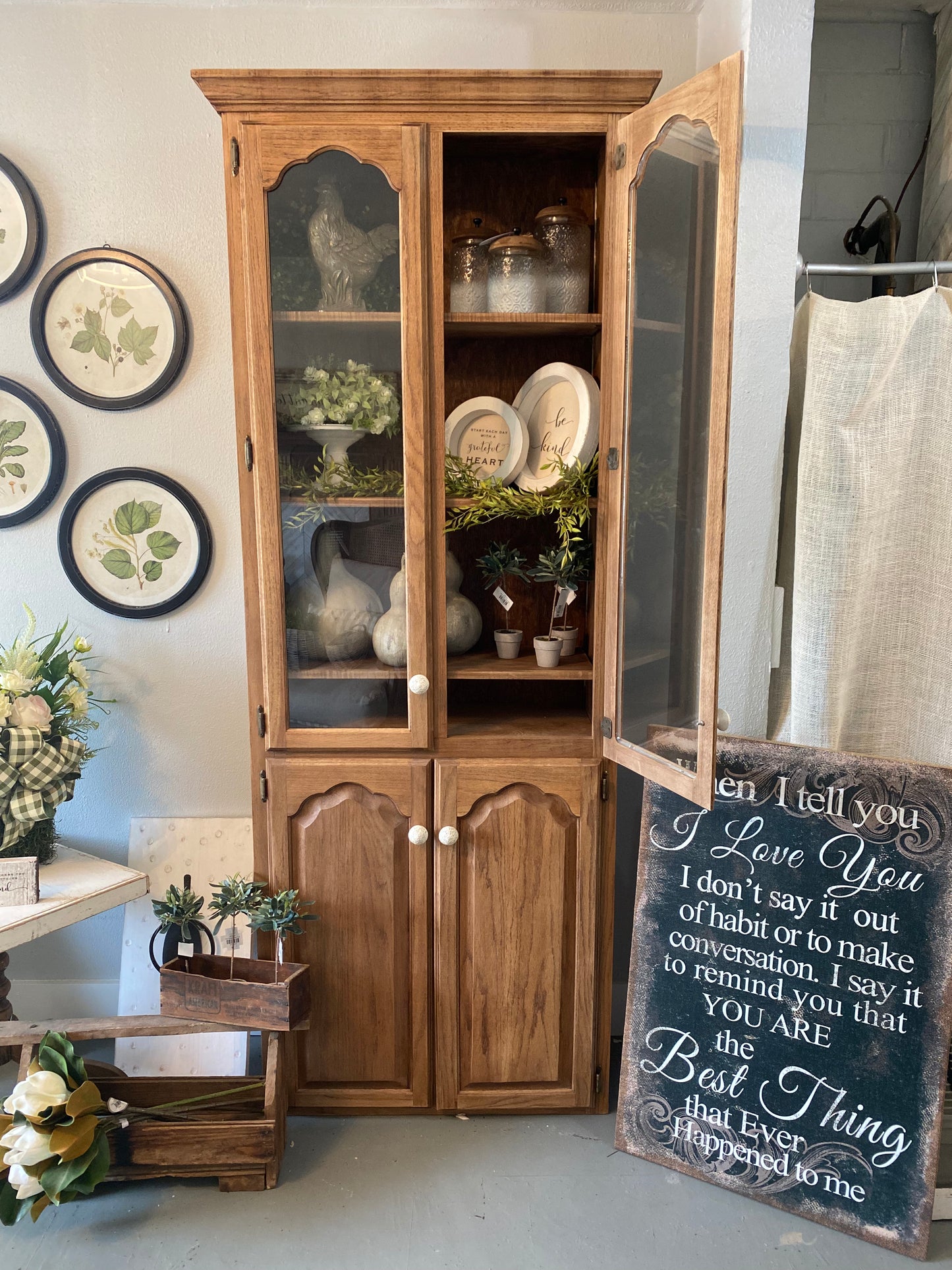 Natural wood cabinet