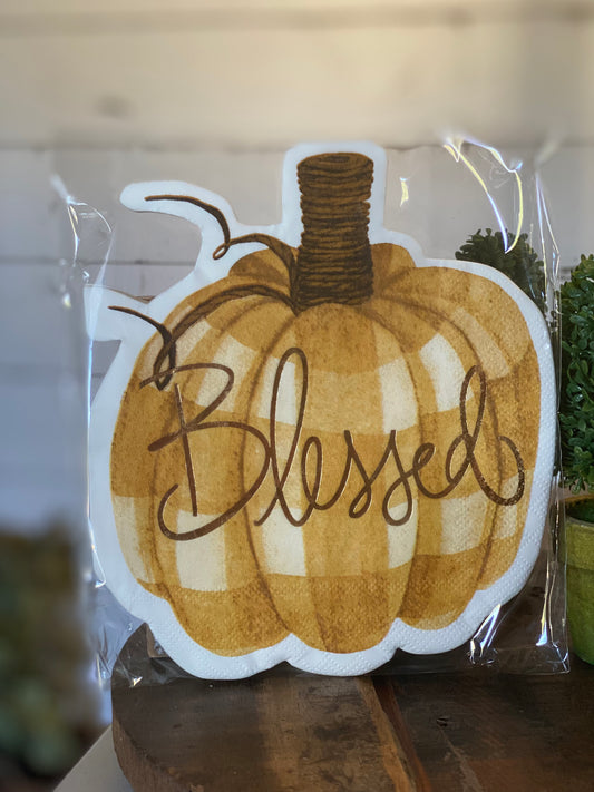 Blessed pumpkin die cut napkins